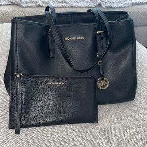 Michael Kors Black Jet Set Purse and wristlet